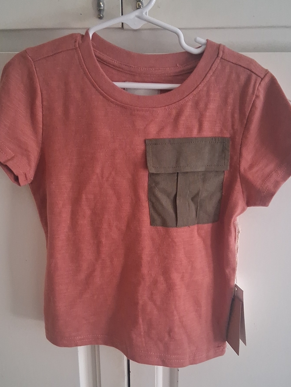 Stitch & Stone Boys Pullover Coral Pocket Short Sleeve Shirt Size 4T NWT